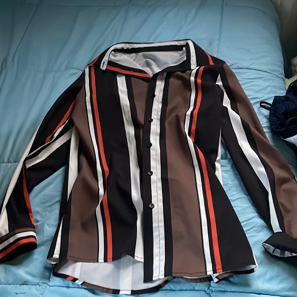 Striped button down shirt size S